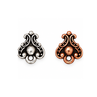 TierraCast Duchess earring posts with titanium posts in Antique Silver and Antique Copper finishes