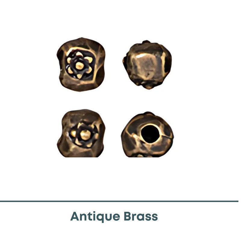 Tierracast, Flower Nugget, Large Hole Spacer Beads, 5 Pcs, 3 Finishes - The Argus Collection