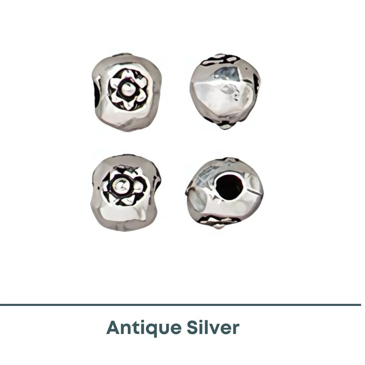 Tierracast, Flower Nugget, Large Hole Spacer Beads, 5 Pcs, 3 Finishes - The Argus Collection