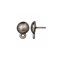 TierraCast Hammertone Dome Earring Studs with Titanium Posts