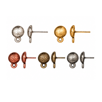TierraCast hammered dome earring studs with titanium posts in five metal finishes