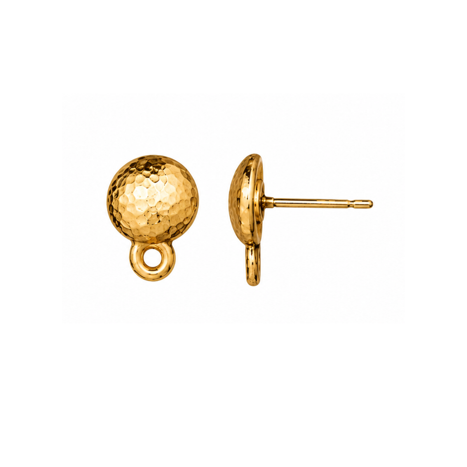 TierraCast Hammertone Dome Earring Studs with Titanium Posts