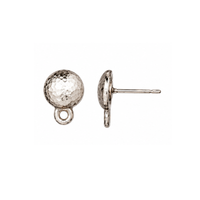 TierraCast Hammertone Dome Earring Studs with Titanium Posts