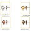 TierraCast Hammertone Earring Posts or Studs, Hypoallergenic Titanium Posts, 5 Finishes - The Argus Collection