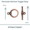 Heirloom Toggle Clasp, 15mm, 7 Finishes - The Argus Collection