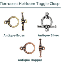 Heirloom Toggle Clasp, 15mm, 7 Finishes - The Argus Collection