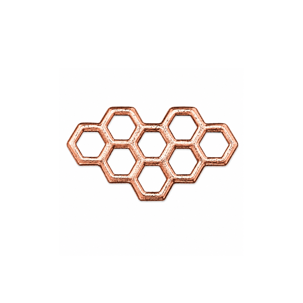 TierraCast 21mm Honeycomb focal and connector in Antique Copper on a white background.