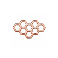 TierraCast 21mm Honeycomb focal and connector in Antique Copper on a white background.