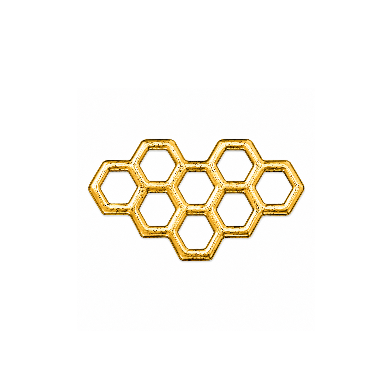 TierraCast 21mm Honeycomb focal and connector in Antique Gold on a white background.