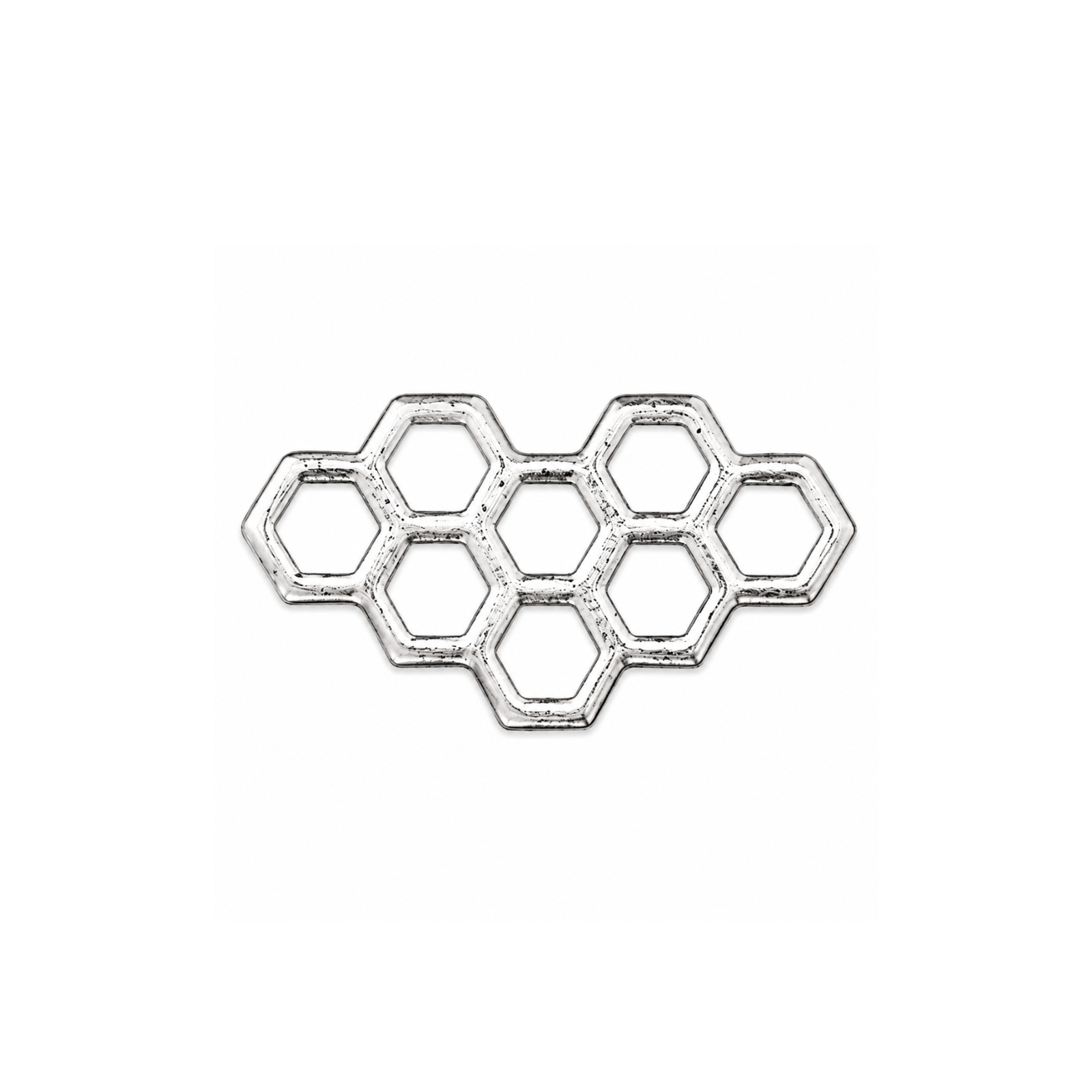 TierraCast 21mm Honeycomb focal and connector in [Antique Silver on a white background.