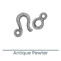 Tierracast Hammered Hook & Eye Clasps, 5 Finishes - The Argus Collection