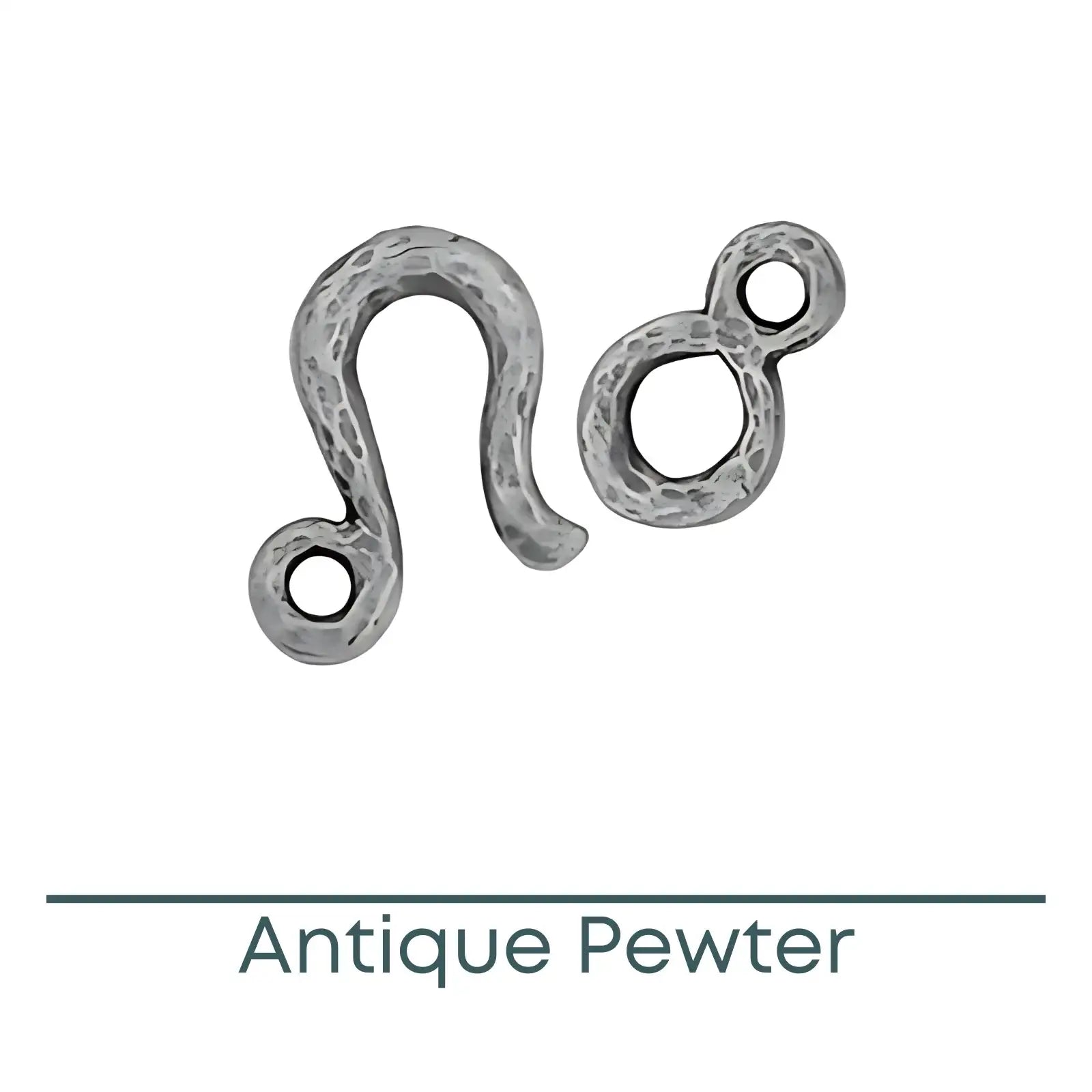 Tierracast Hammered Hook & Eye Clasps, 5 Finishes - The Argus Collection