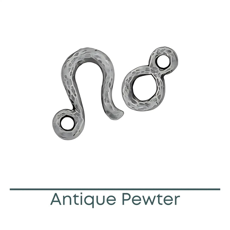 Tierracast Hammered Hook & Eye Clasps, 5 Finishes - The Argus Collection