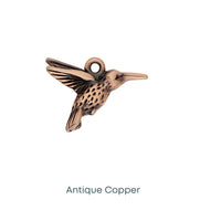 Tierracast Hummingbird Charms, 2 Pcs. 3 Finishes - The Argus Collection