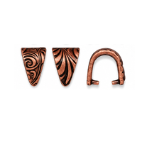 TierraCast Jardin large pinch bail in Antique Copper showing decorative and open views on a white background.