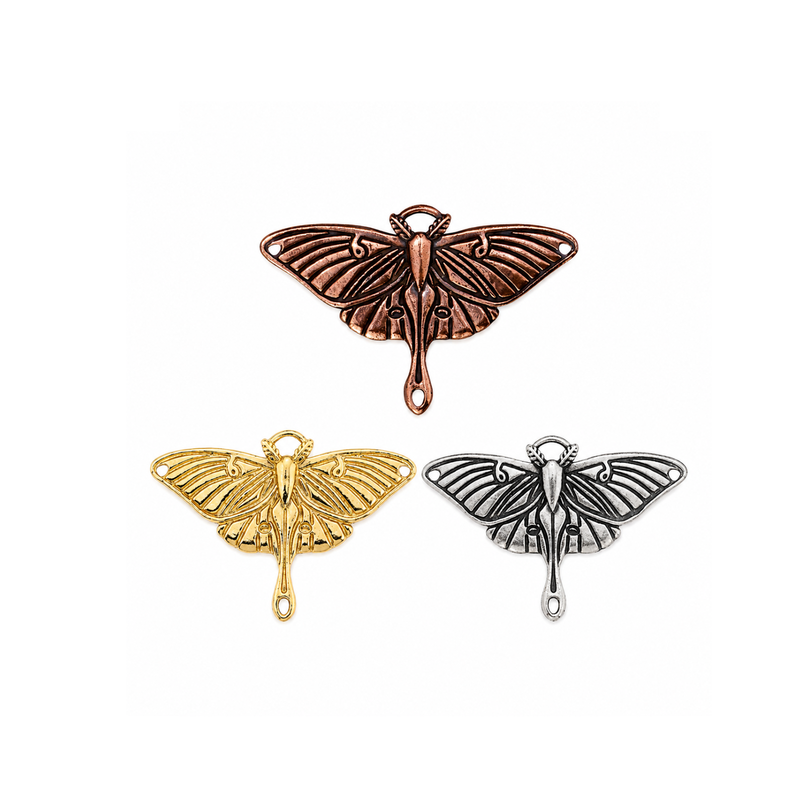 TierraCast Luna Moth Pendant & Connector - 3 Finishes