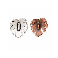 TierraCast Monstera Leaf Button, 15mm, 2 Finishes, 2 Pcs