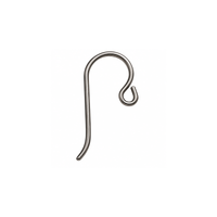 TierraCast niobium front loop French hook ear wire in Natural Silver Grey finish