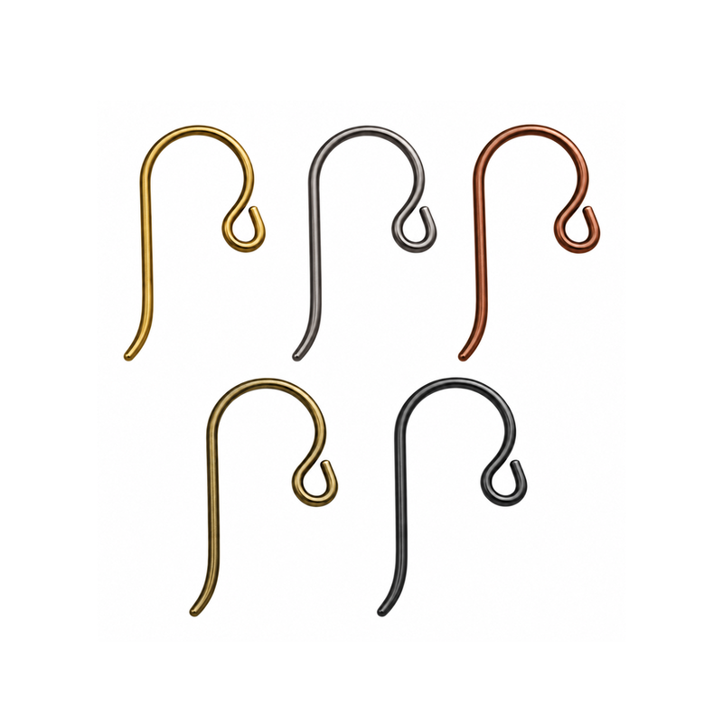 TierraCast niobium front loop French hook ear wires in Golden, Natural Silver Grey, Anodized Copper, Oxidized Brass and Black finishes