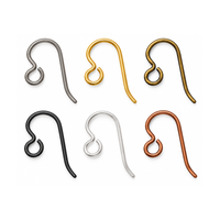 TierraCast niobium regular loop French hook ear wires in Silver Grey, Golden, Oxidized Brass, Black, Sterling Silver and Anodized Copper