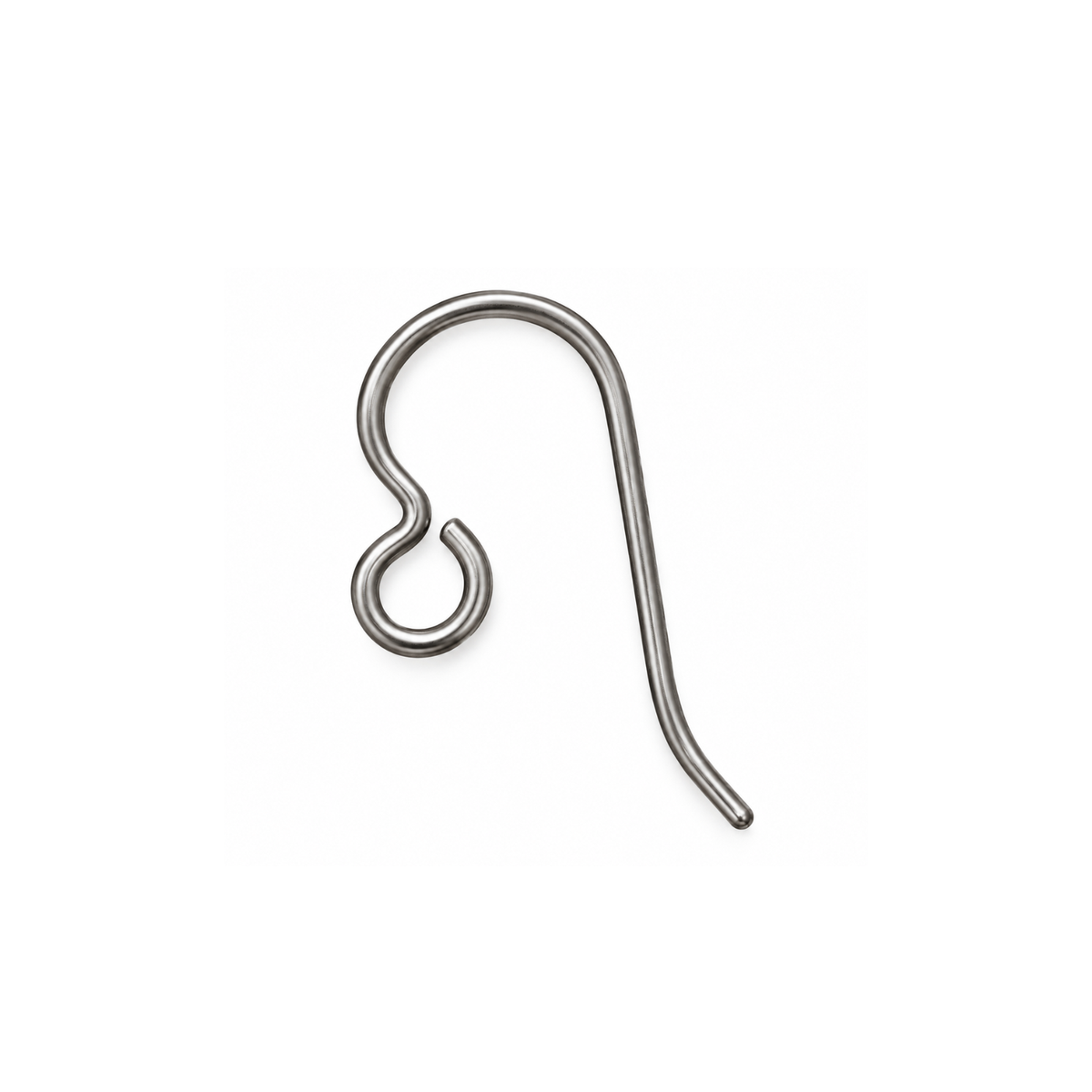 TierraCast niobium regular loop French hook ear wire in Natural Silver Grey finish