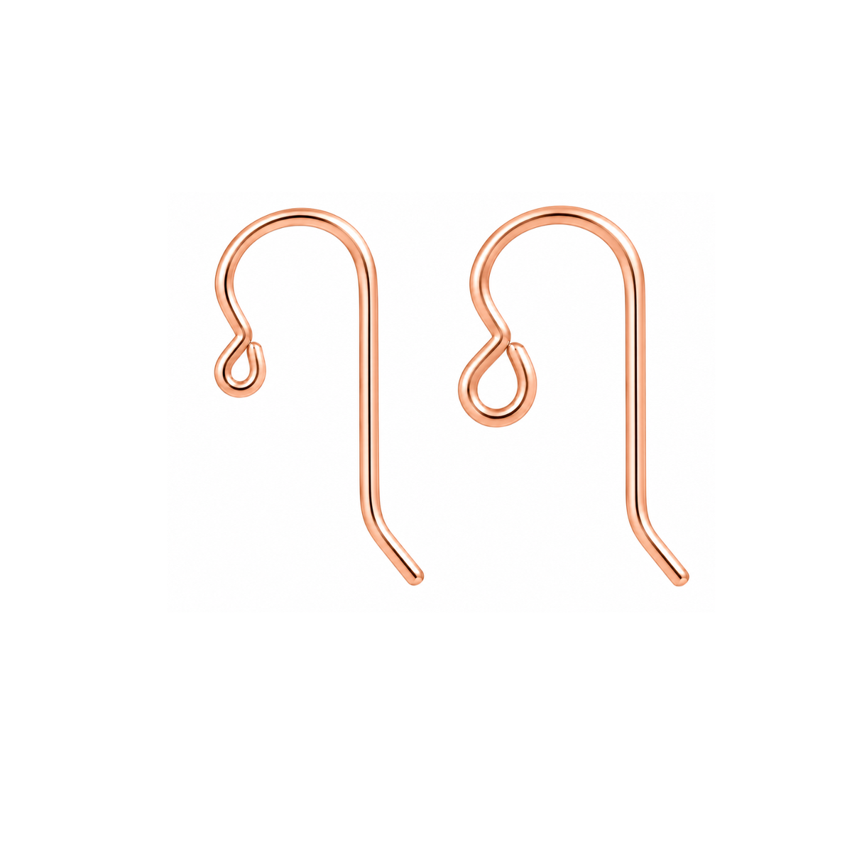 TierraCast Rose Gold Filled French Hook ear wires in Small Loop and Regular Loop styles