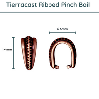 Tierracast Ribbed Pinch Bail, 2 Pcs. 5 Finishes - The Argus Collection