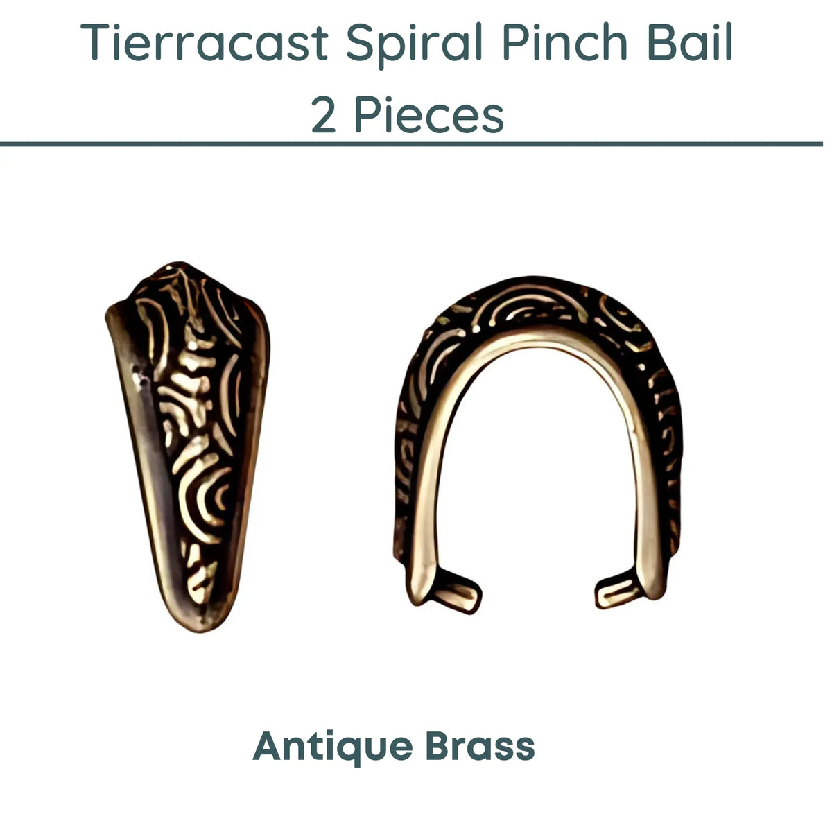 Tierracast, Spiral Pinch Bail, 2 Pcs. 3 Finishes - The Argus Collection