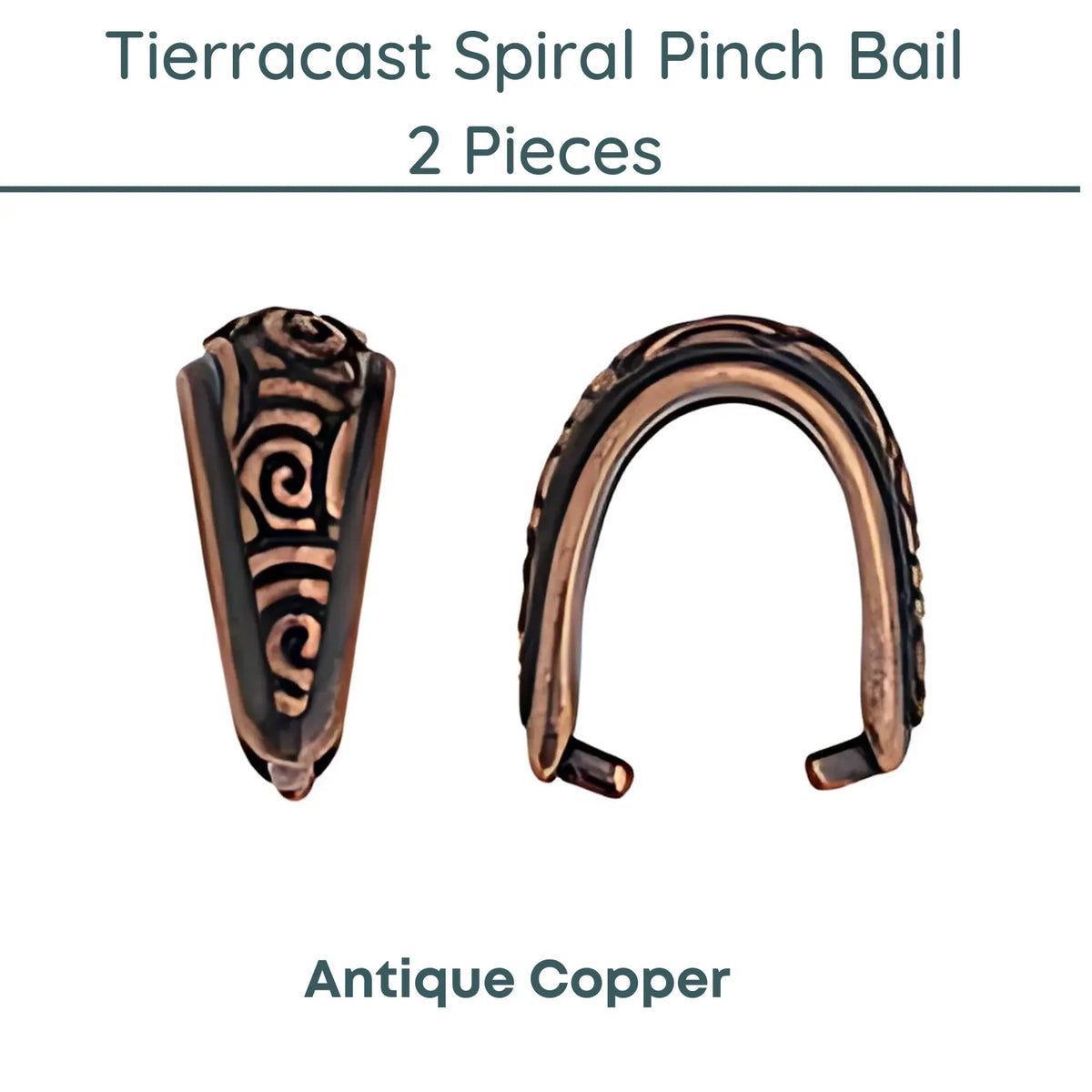 Tierracast, Spiral Pinch Bail, 2 Pcs. 3 Finishes - The Argus Collection