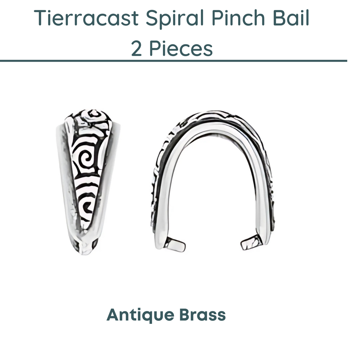 Tierracast, Spiral Pinch Bail, 2 Pcs. 3 Finishes - The Argus Collection