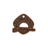 TierraCast Square Spiral Toggle Clasp in Antique Copper with coordinating patterned toggle bar.