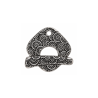TierraCast Square Spiral Toggle Clasp in Antique Silver with coordinating patterned toggle bar.