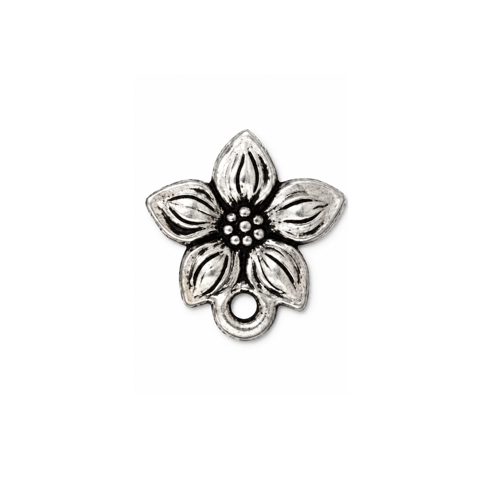 TierraCast Star Jasmine Earring Studs, Titanium Posts, Antique Silver