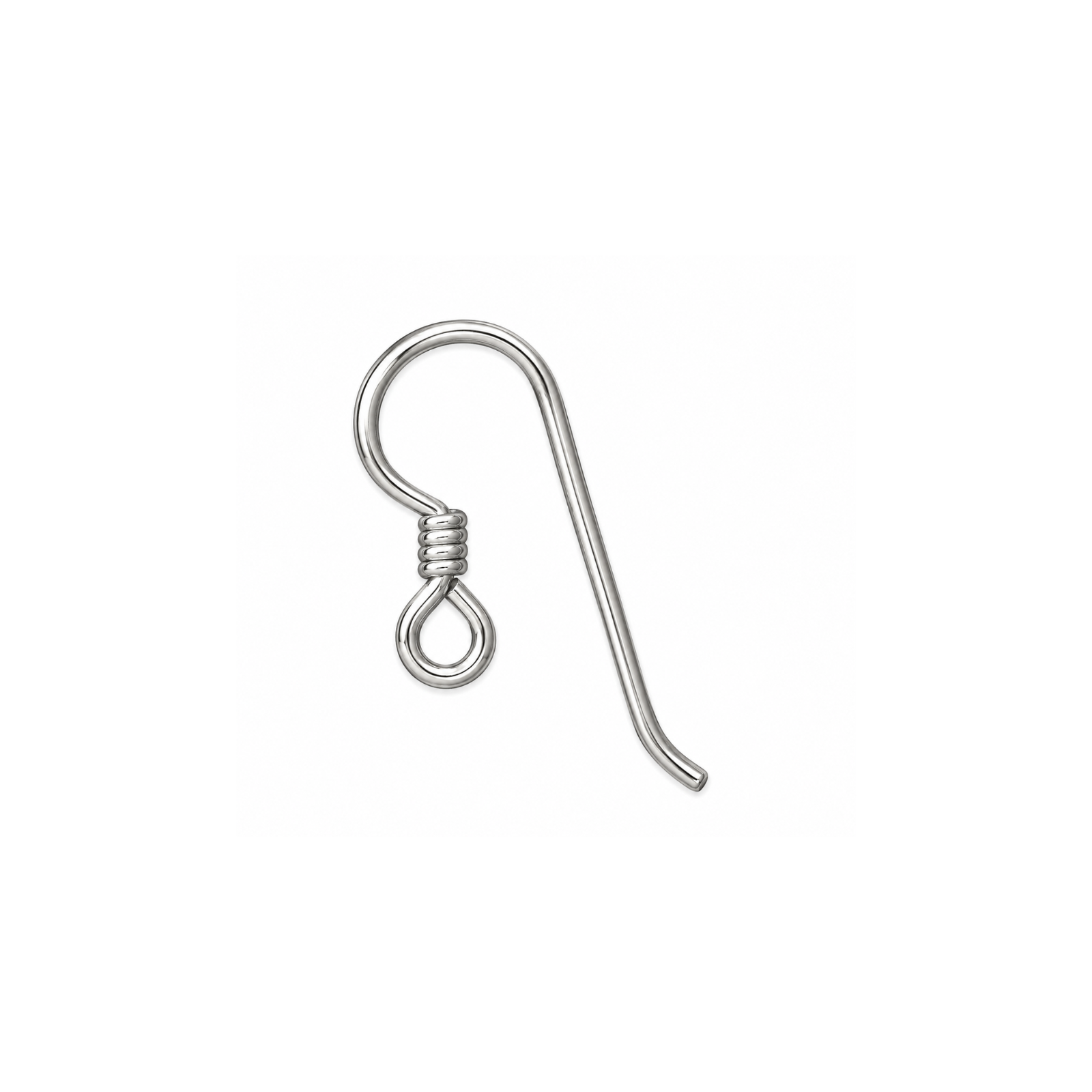 TierraCast .925 Sterling Silver coil ear wire with loop.