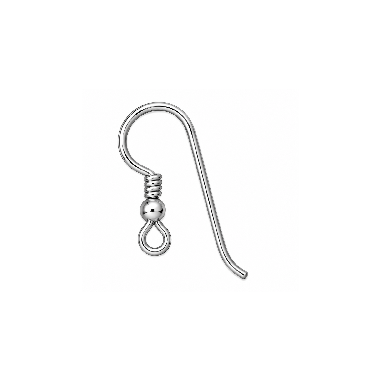 TierraCast .925 Sterling Silver ear wire with coil, 3mm ball and loop.