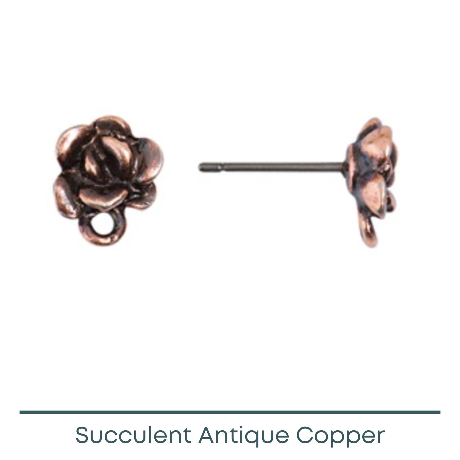 Tierracast Succulent Earring Posts or Studs, 3 Finishes