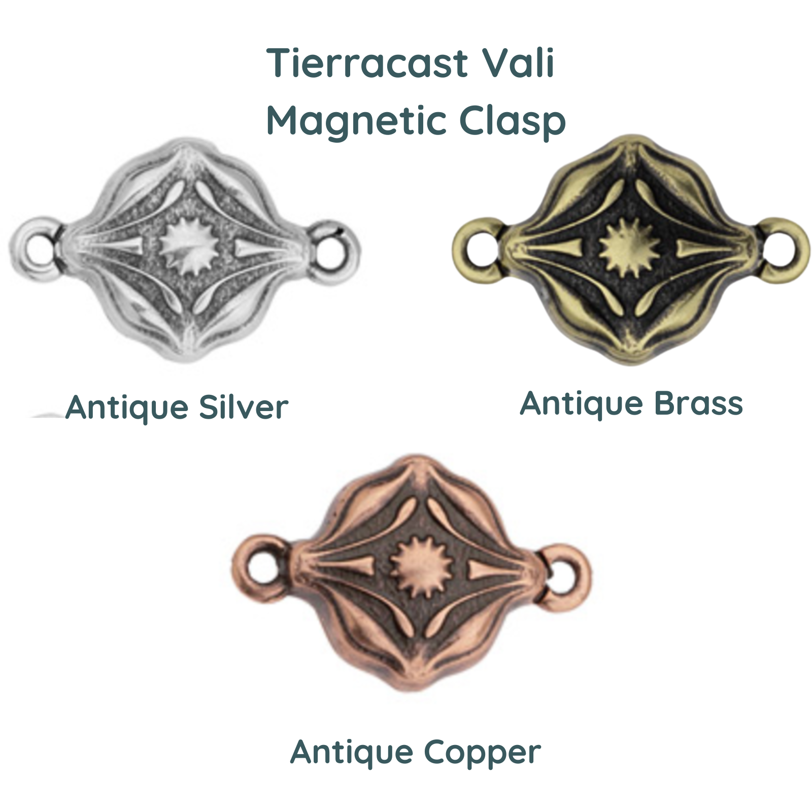 Tierracast Vali Magnetic Clasp, 1 Strand, 3 Finishes