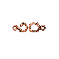TierraCast Vine Hook and Eye Clasp in Antique Copper finish on a white background.