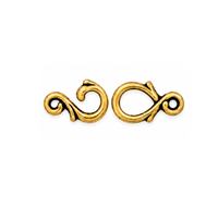 TierraCast Vine Hook and Eye Clasp in Antique Gold finish on a white background.