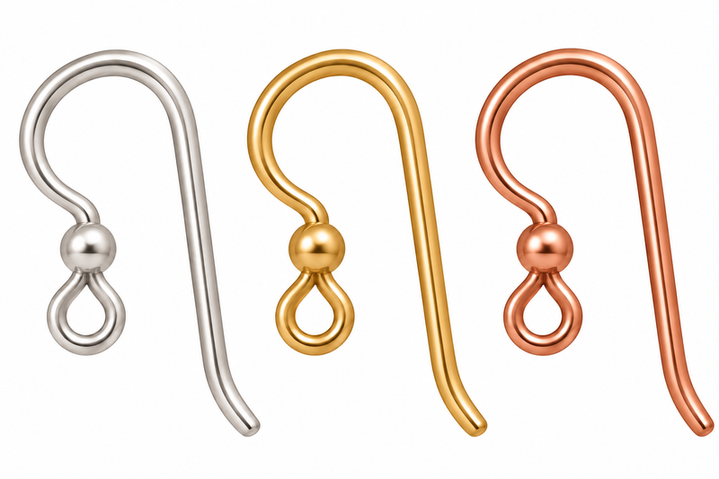 TierraCast French Hook ear wires with 3mm Ball in .925 Sterling Silver, 14/20 Gold Filled and 14/20 Rose Gold Filled