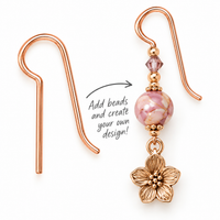Rose Gold Filled French hook ear wire blank customized with beads for earring design inspiration