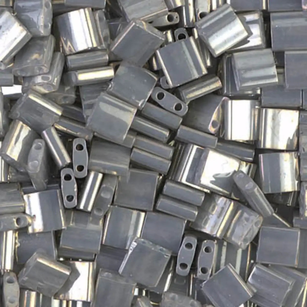 Miyuki Tila Beads, TL-1865, Galvanized Gray Luster, 5g - The Argus Collection