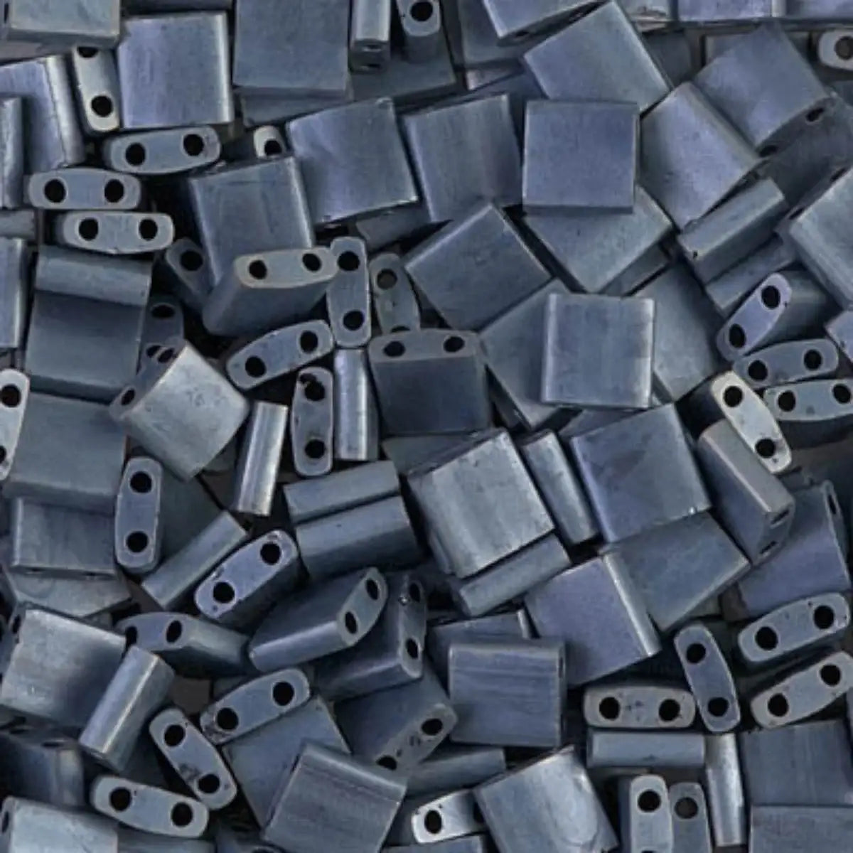Miyuki Tila Beads, TL-2001, Matte Gunmetal, 5g - The Argus Collection