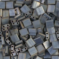 Miyuki Tila Beads, TL-2002, Matte Metallic Silver Gray, 5g - The Argus Collection