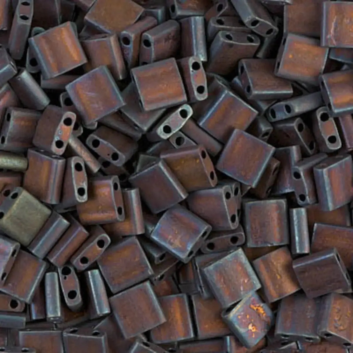 Miyuki Tila Beads, TL-2005, Matte Metallic Dark Raspberry Iris, 5g - The Argus Collection