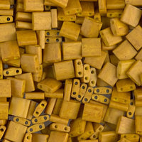 Miyuki Tila Beads, TL-2312, Matte Mustard, 5g - The Argus Collection