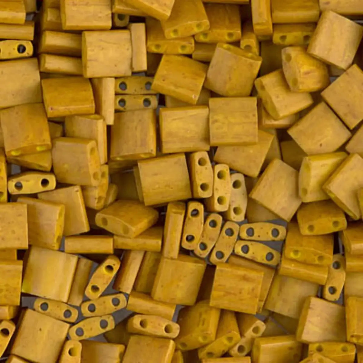 Miyuki Tila Beads, TL-2312, Matte Mustard, 5g - The Argus Collection