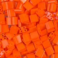 Miyuki Tila Beads, TL-406, Opaque Orange, 5g - The Argus Collection