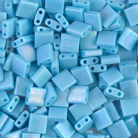Miyuki Tila Beads, TL-413FR, Matte Turquoise Blue AB, 5g - The Argus Collection