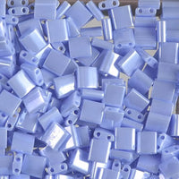 Miyuki Tila Beads, TL-446, Opaque Light Periwinkle Luster, 5g - The Argus Collection